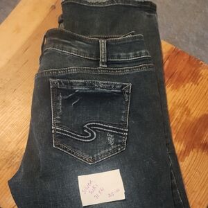 Silver Jeans Black Skinny Jeans with Decorative Stitching